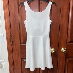 Divided Sexy A-Line Cutout White Sleeveless Dress